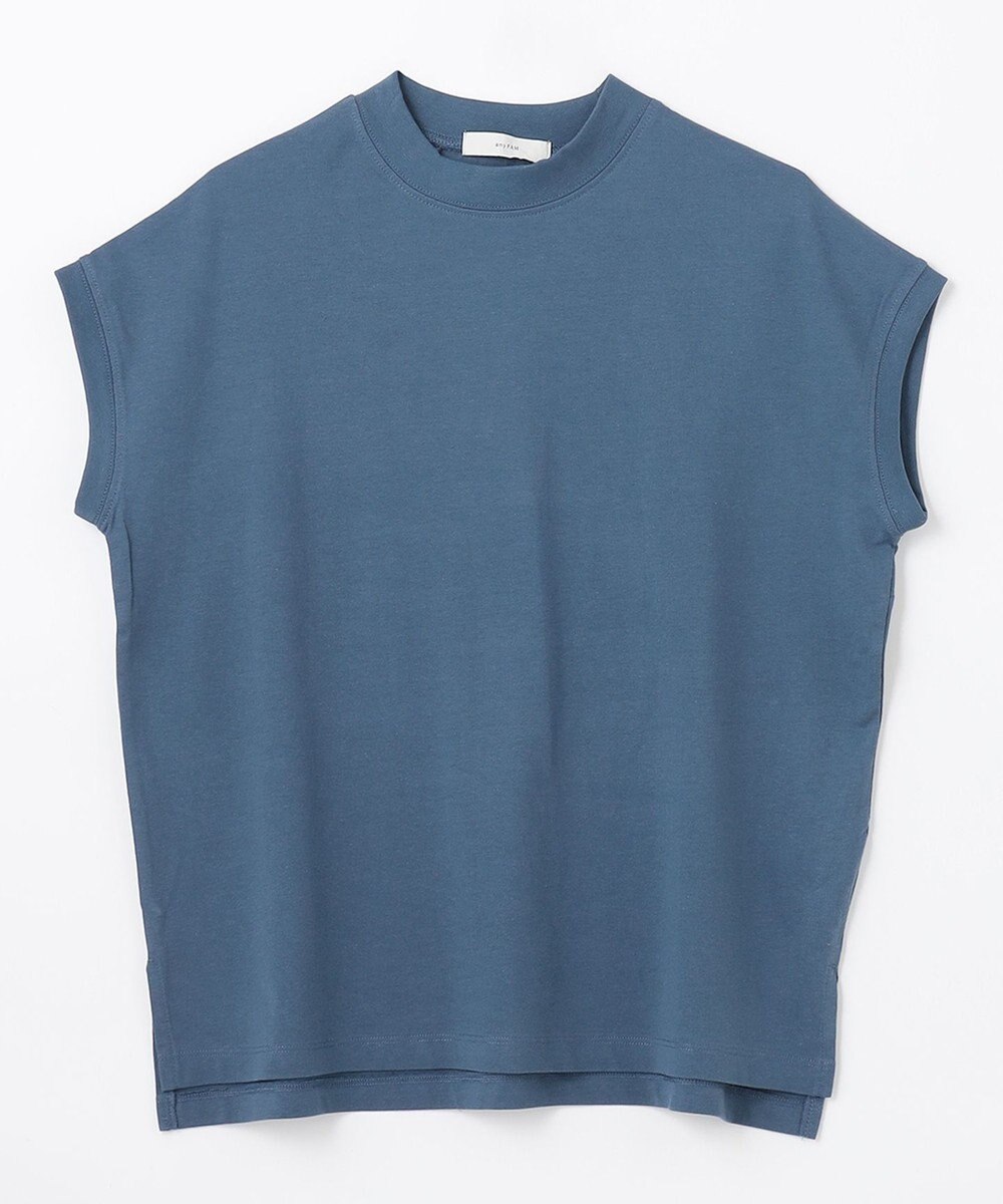 ANY L モックネックフレンチスリーブプルオーバー 