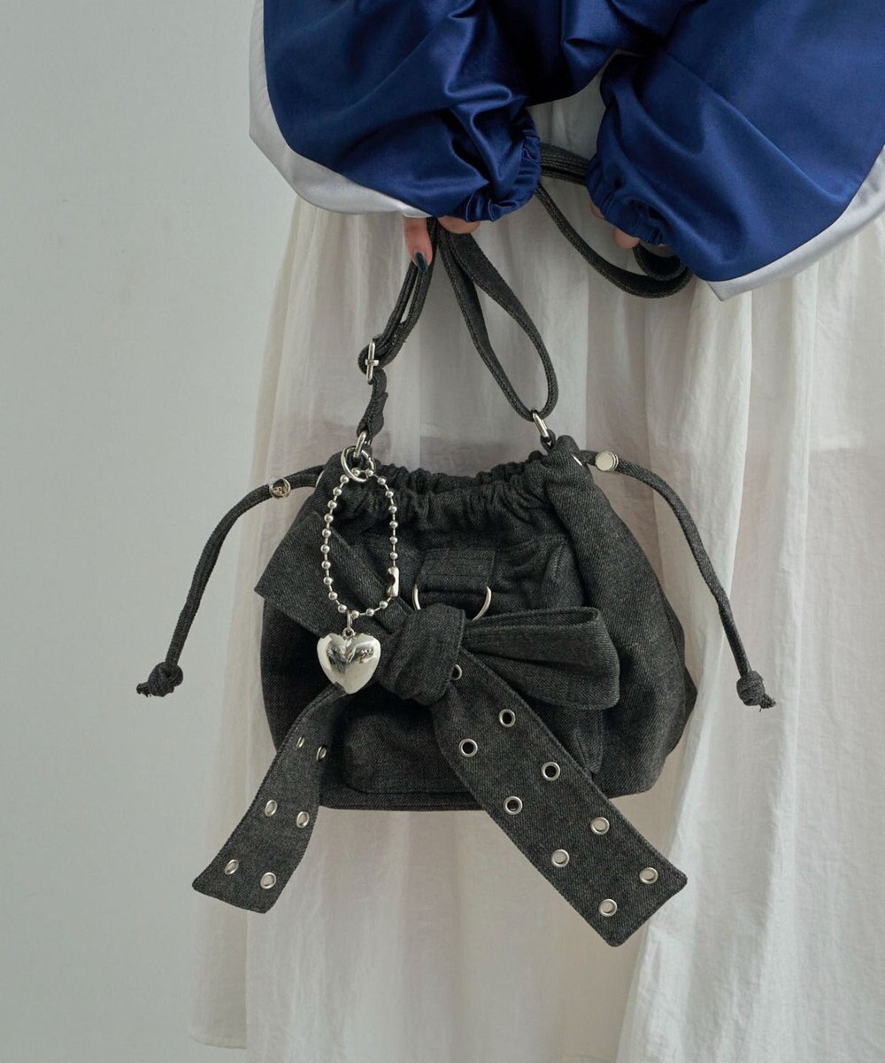 WEGO チャーム付きハトメリボンショルダー 