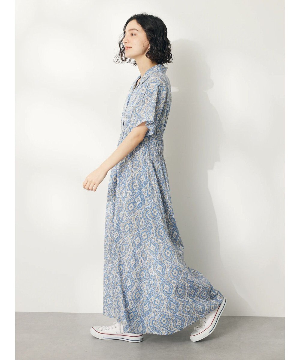 CRAFT STANDARD BOUTIQUE インド綿オープンカラーワンピース 