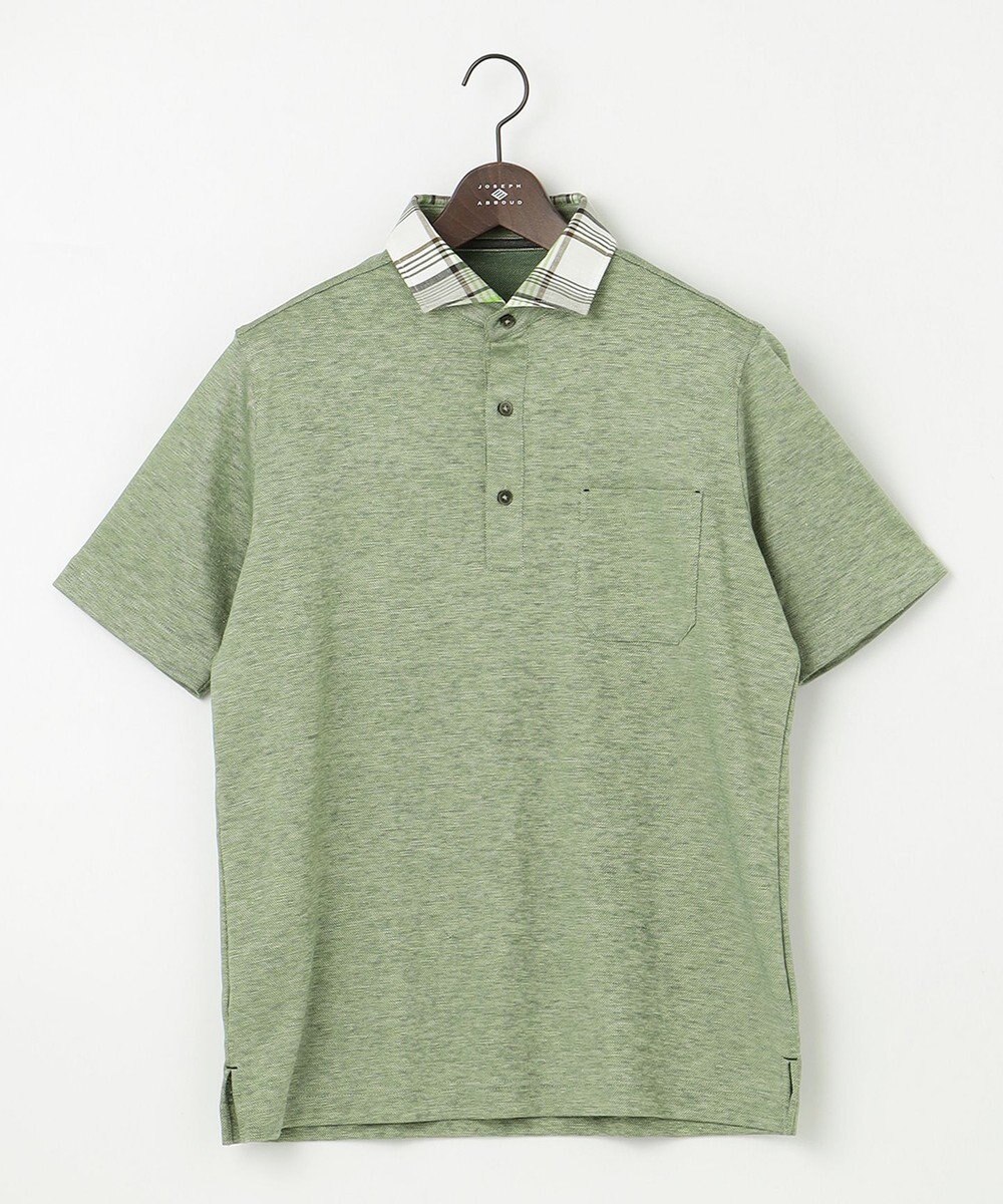 JOSEPH ABBOUD 【吸水速乾】リネンハニカム ポロシャツ 