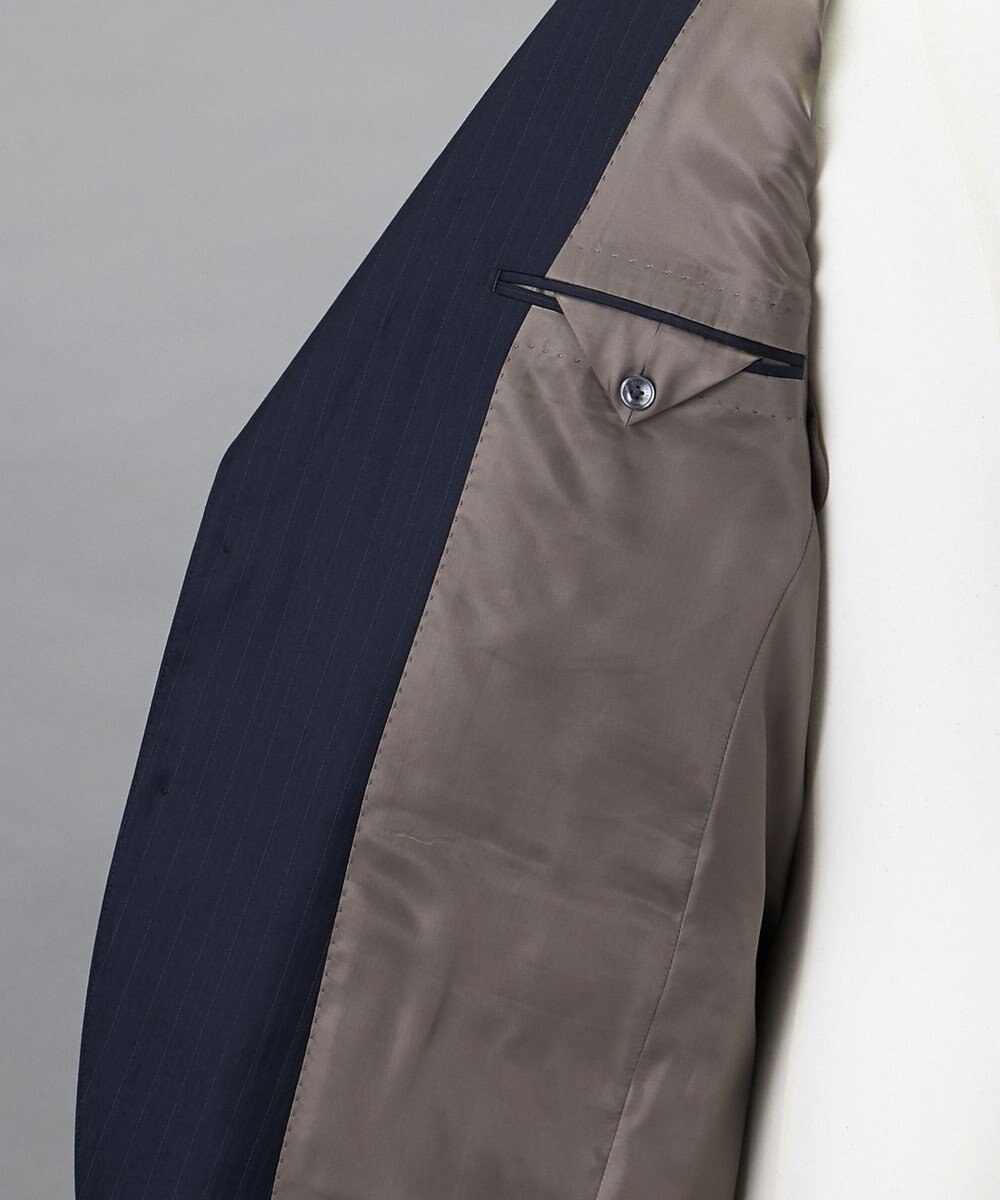 GOTAIRIKU シワになりにくい【御幸毛織/みゆきけおり】Superio160 スーツ_ネイビーストライプ 