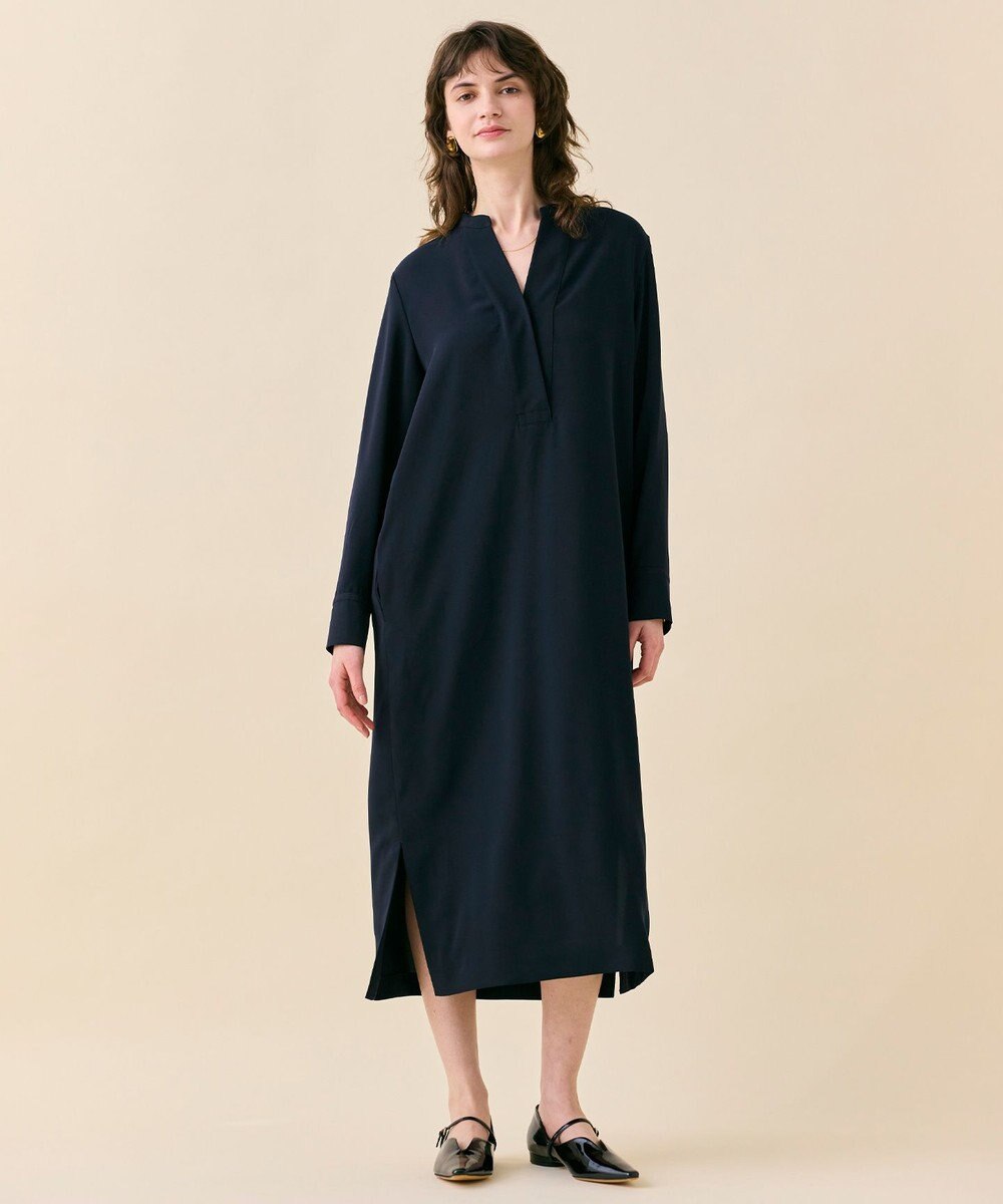 BEIGE， 【WEB限定・洗える】CELOSIA / クロスオーバーVネックワンピース 