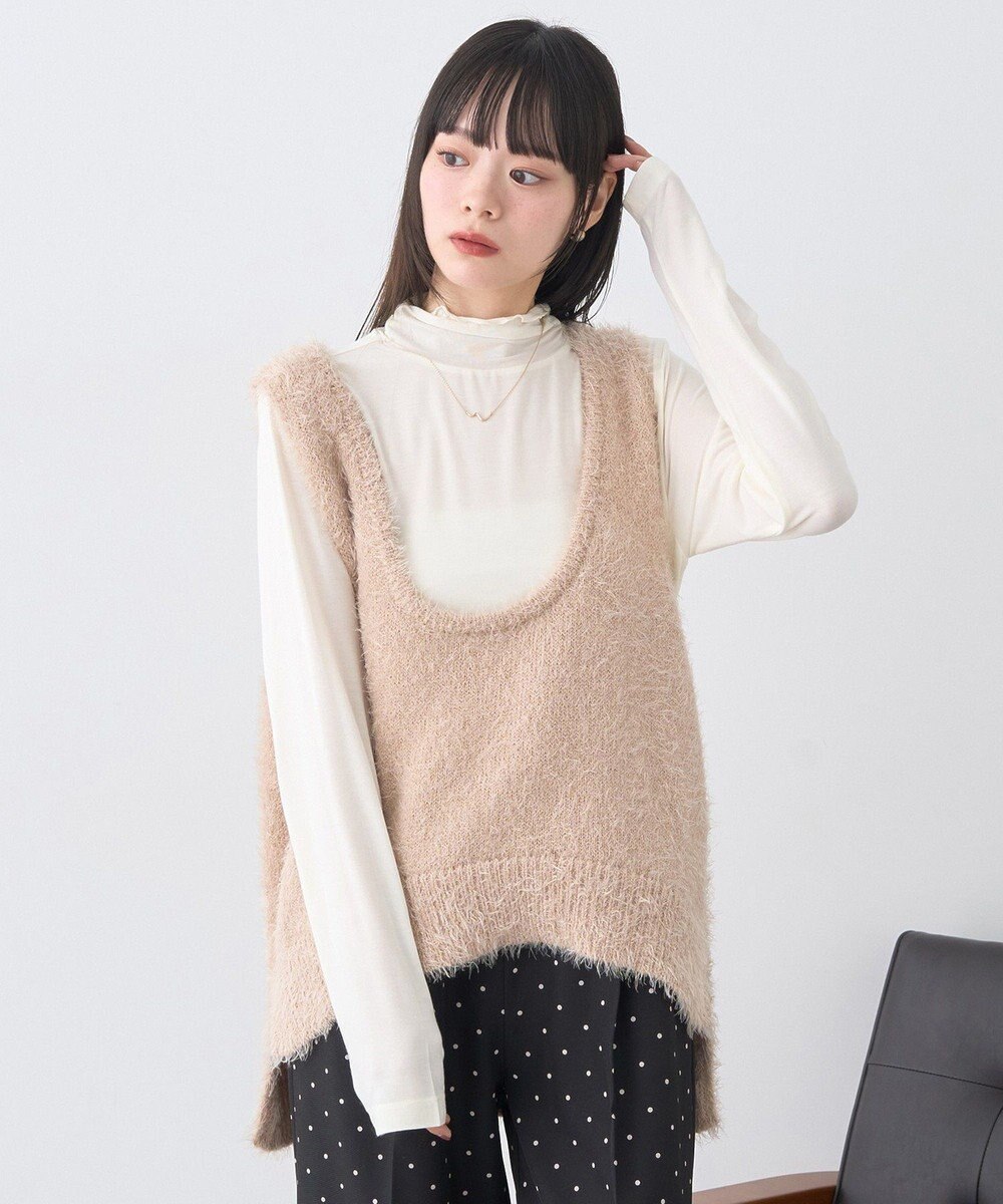 earth music&ecology 【吸湿発熱】あったかフェミニンインナー(シアーハイネック) 