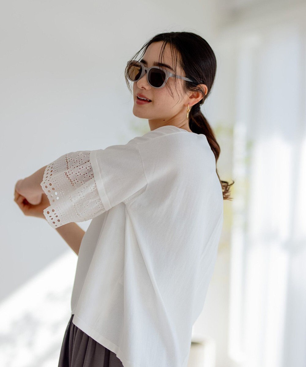 組曲 【WEB限定】レーススリーブ ニット 