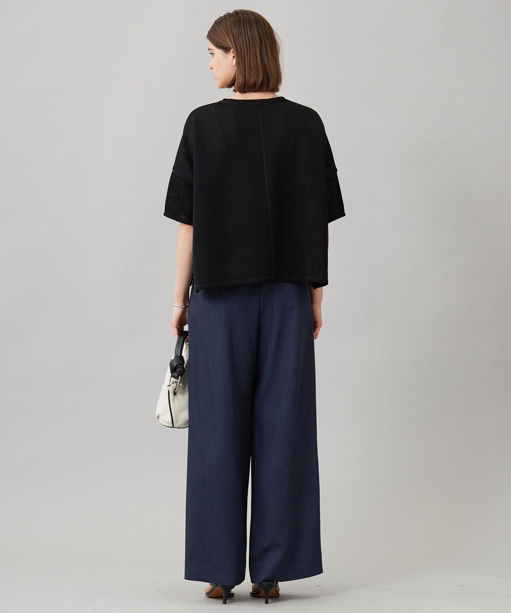 ICB L 【洗える】 ドレープスラブデニム ワイドパンツ 