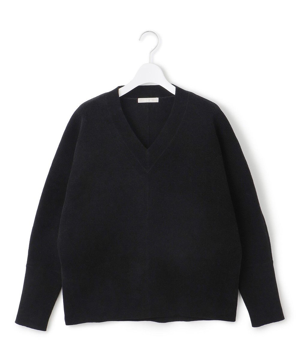 ICB 【洗える】コットンシェニール Vネックニット 
