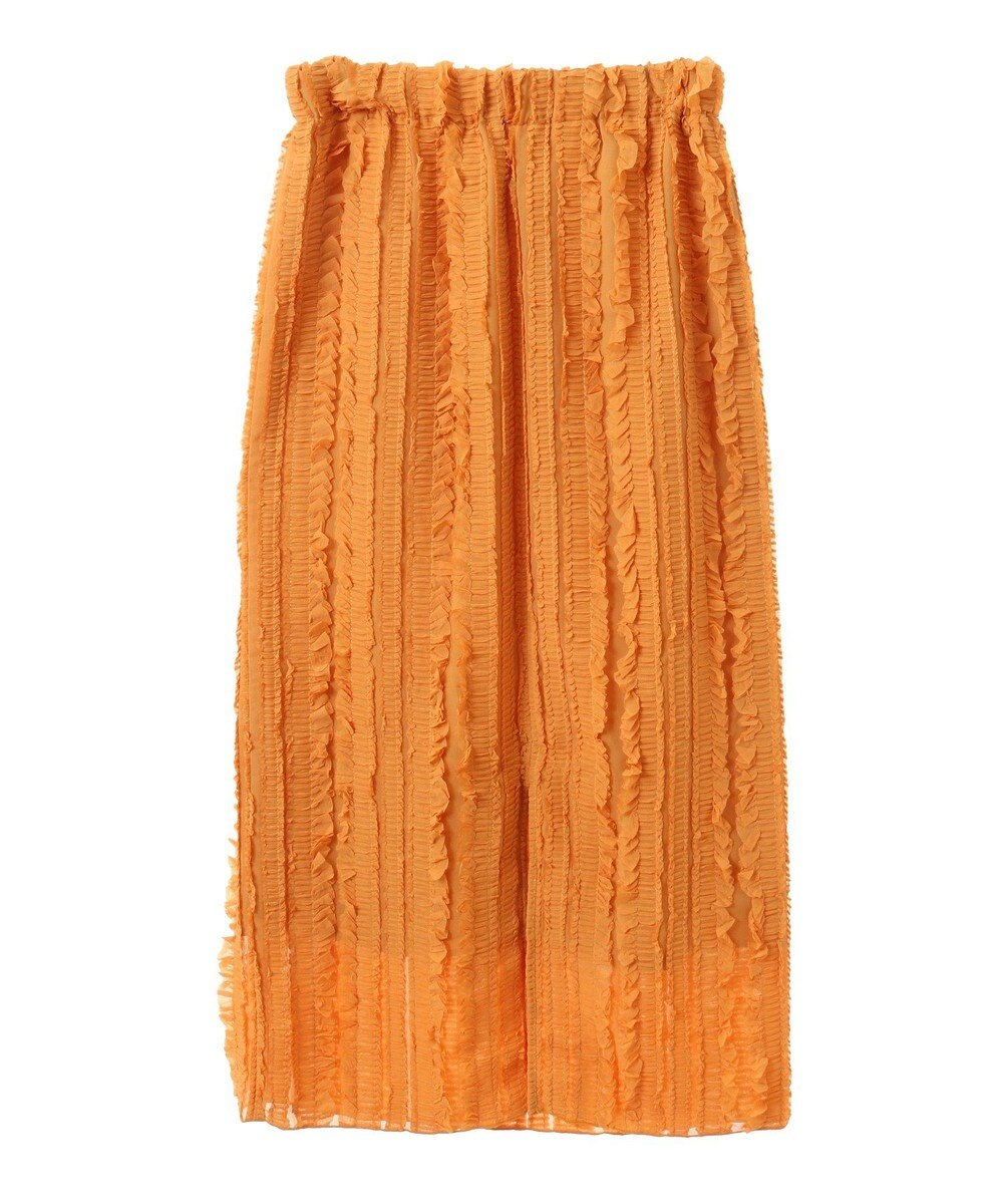 Green Parks ジャガードストライプフリルＩラインスカート 