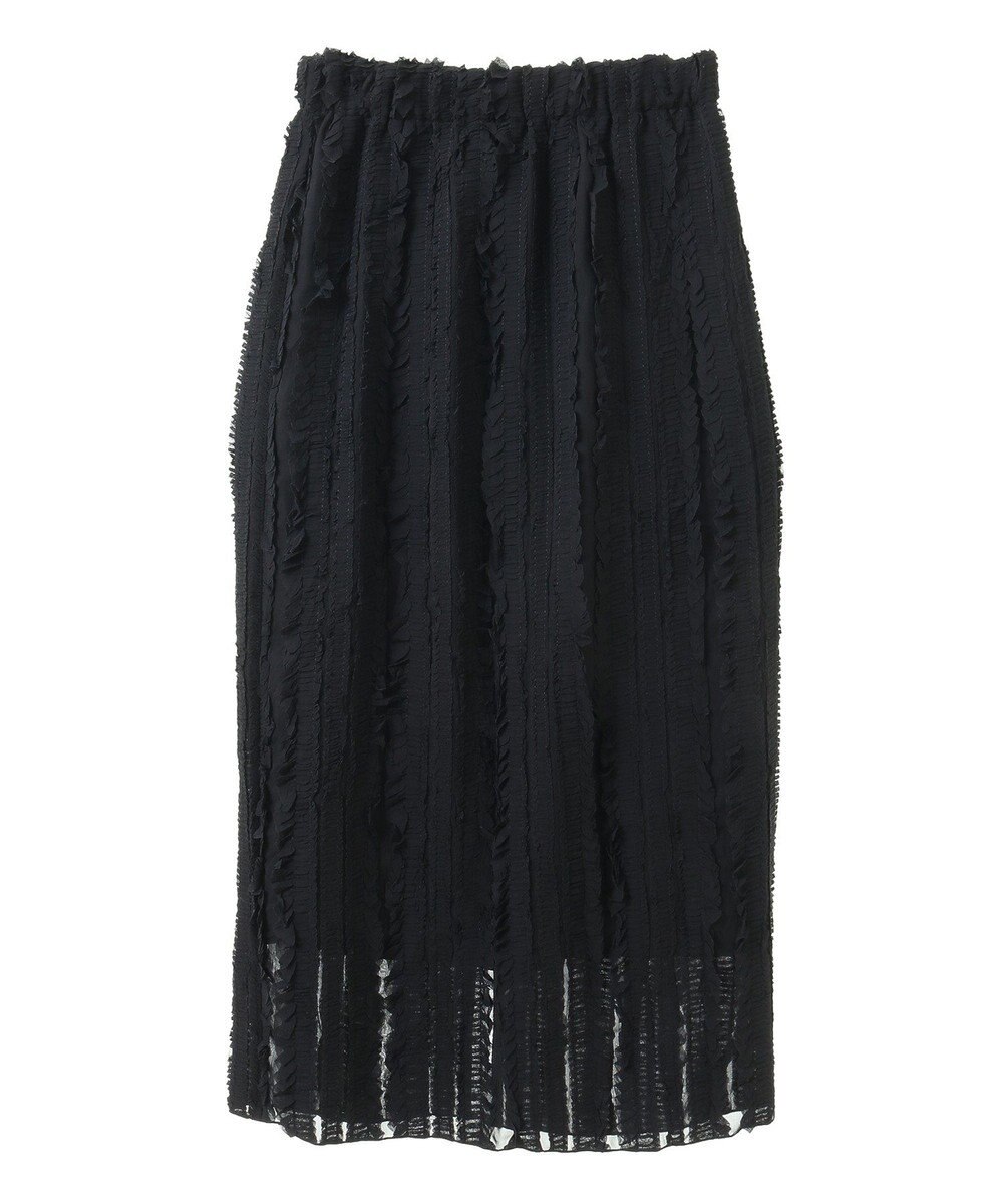 Green Parks ジャガードストライプフリルＩラインスカート 