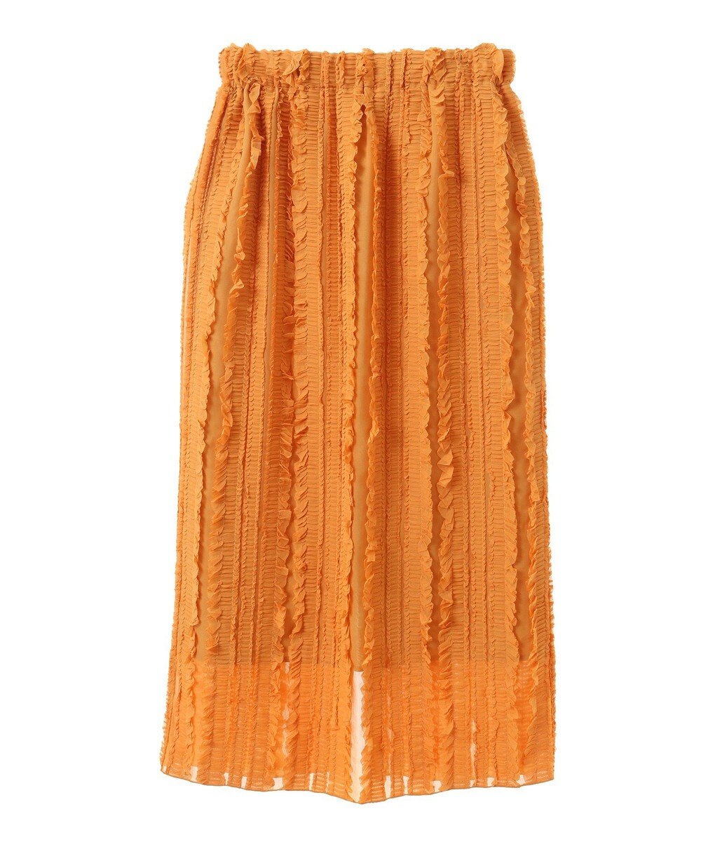 Green Parks ジャガードストライプフリルＩラインスカート 