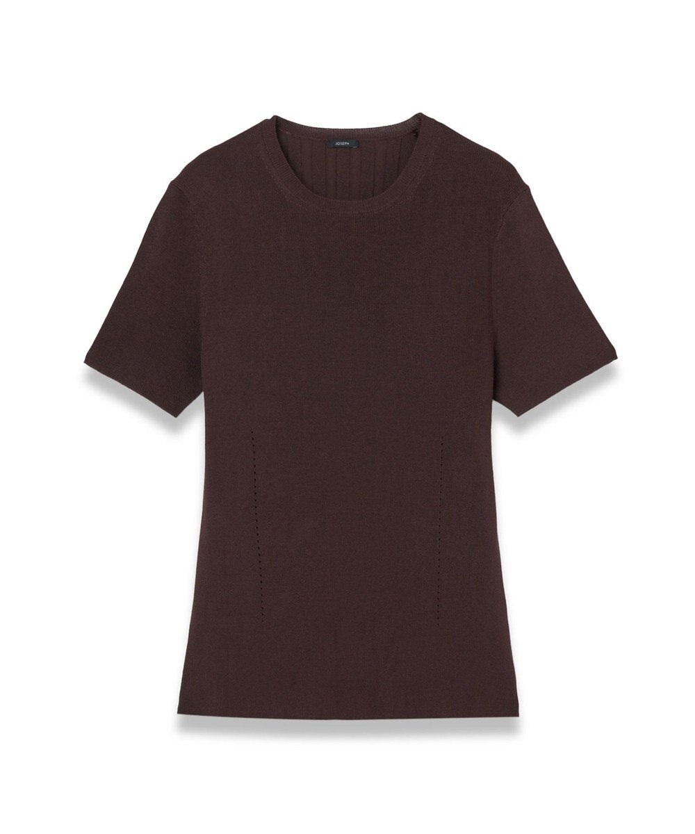 JOSEPH 【洗える】サティニーリブ　ショートスリーブニット 