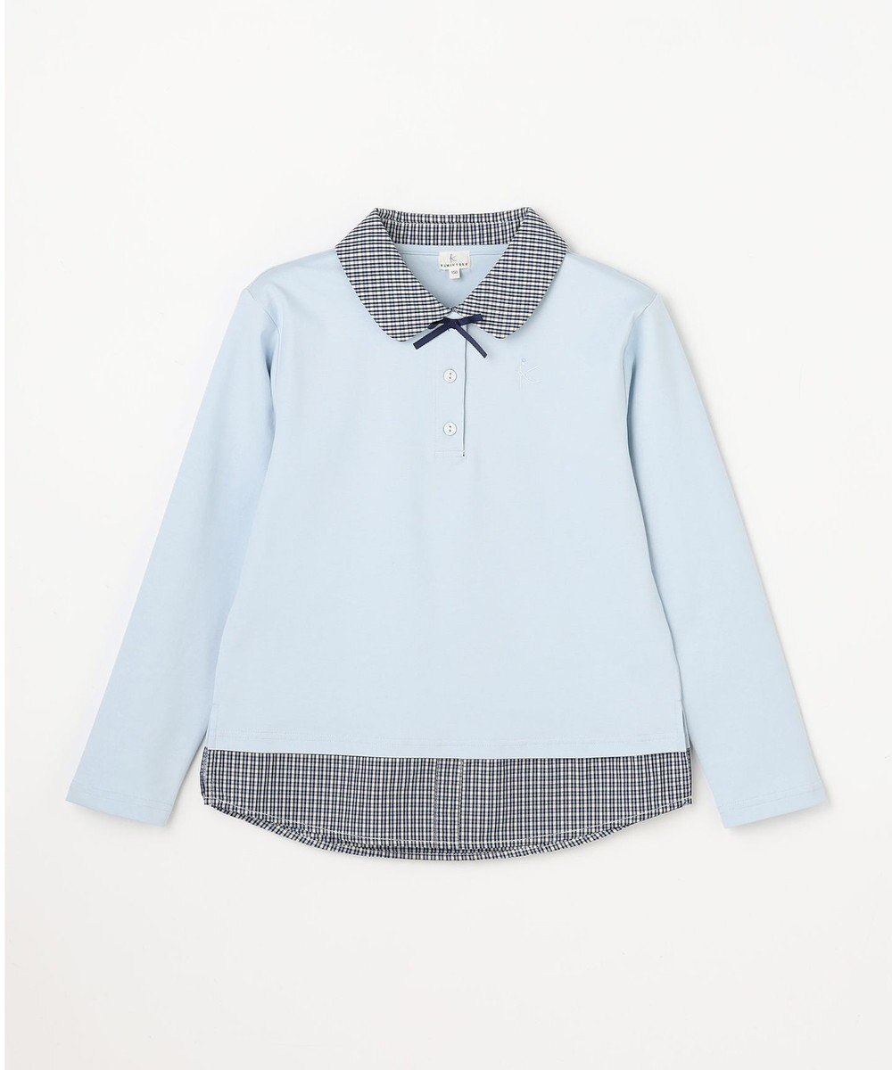 組曲 KIDS 【150-160㎝】 ミニチェック レイヤードトップス 