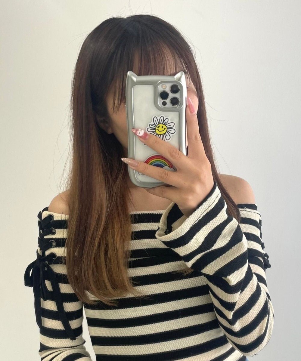 WEGO 猫耳フレームiphoneケース（シルバー） 