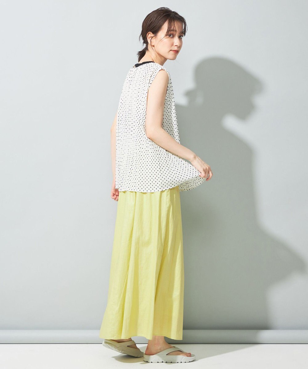 SHARE PARK LADIES 【洗える】リネンレーヨンコーティングウォッシュスカート 