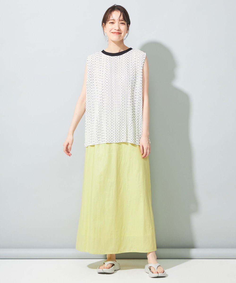 SHARE PARK LADIES 【洗える】リネンレーヨンコーティングウォッシュスカート 