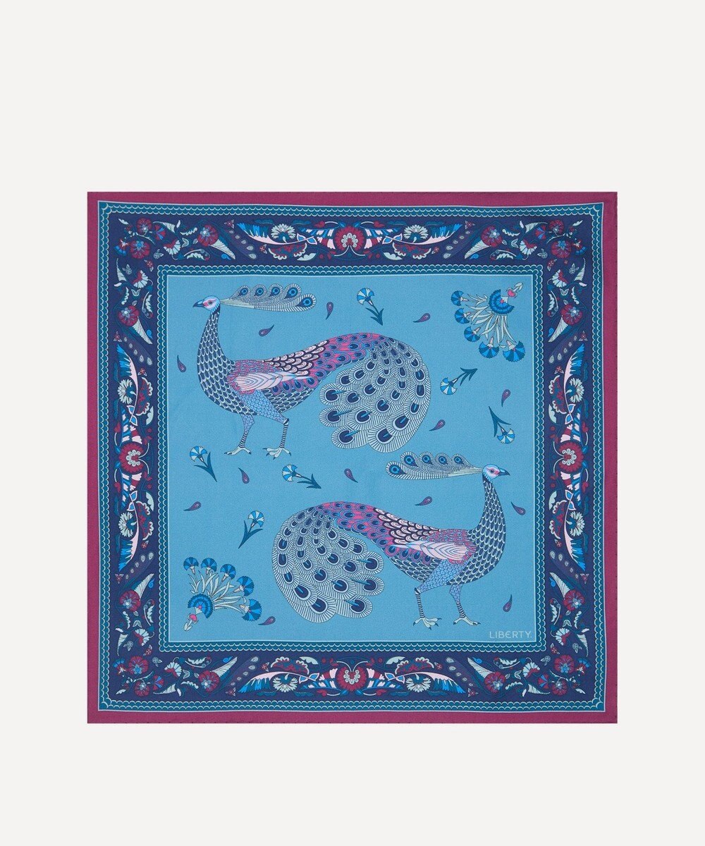 LIBERTY. ピーコック パレード シルクスカーフ 45 