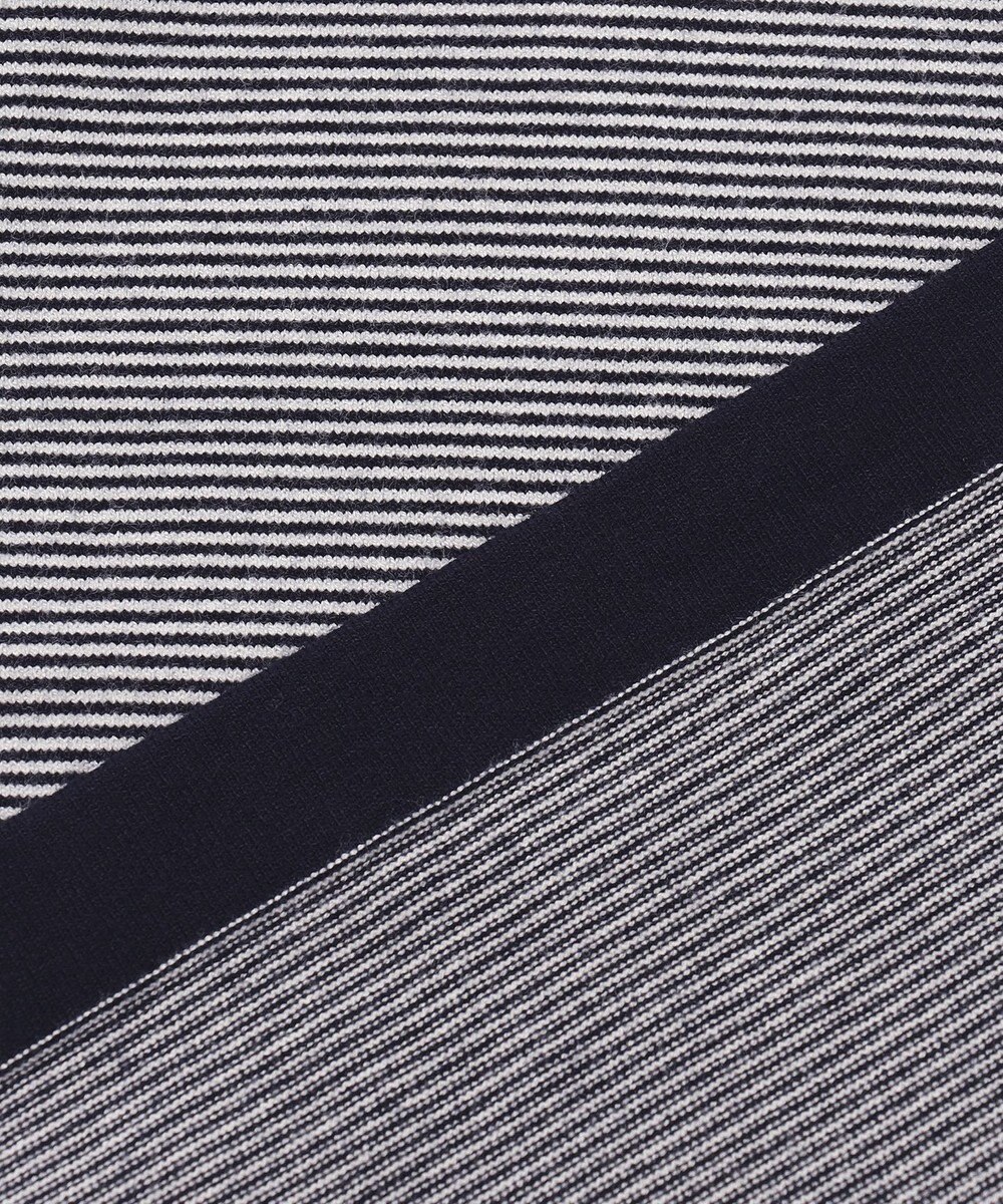 JOSEPH ABBOUD MOUNTAIN 【WEB限定・SPACE/チクチクしない/イージーケア/3シーズン対応】 SNOWYボーダーニットＴシャツ 