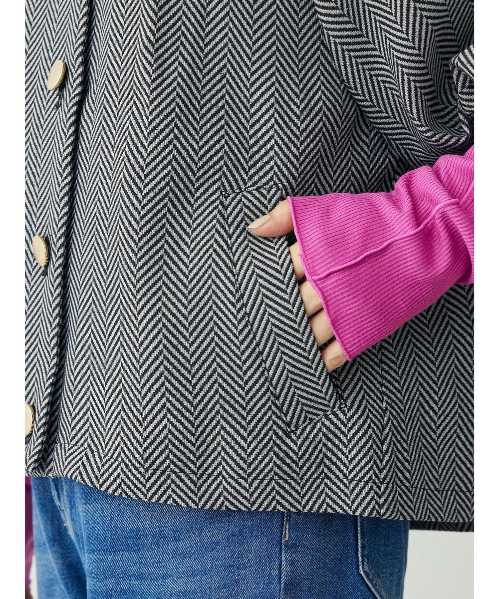 Green Parks ・ｆｕｒｒｙ　ｒａｔｅ　ヘリンボーンタックジャケット 