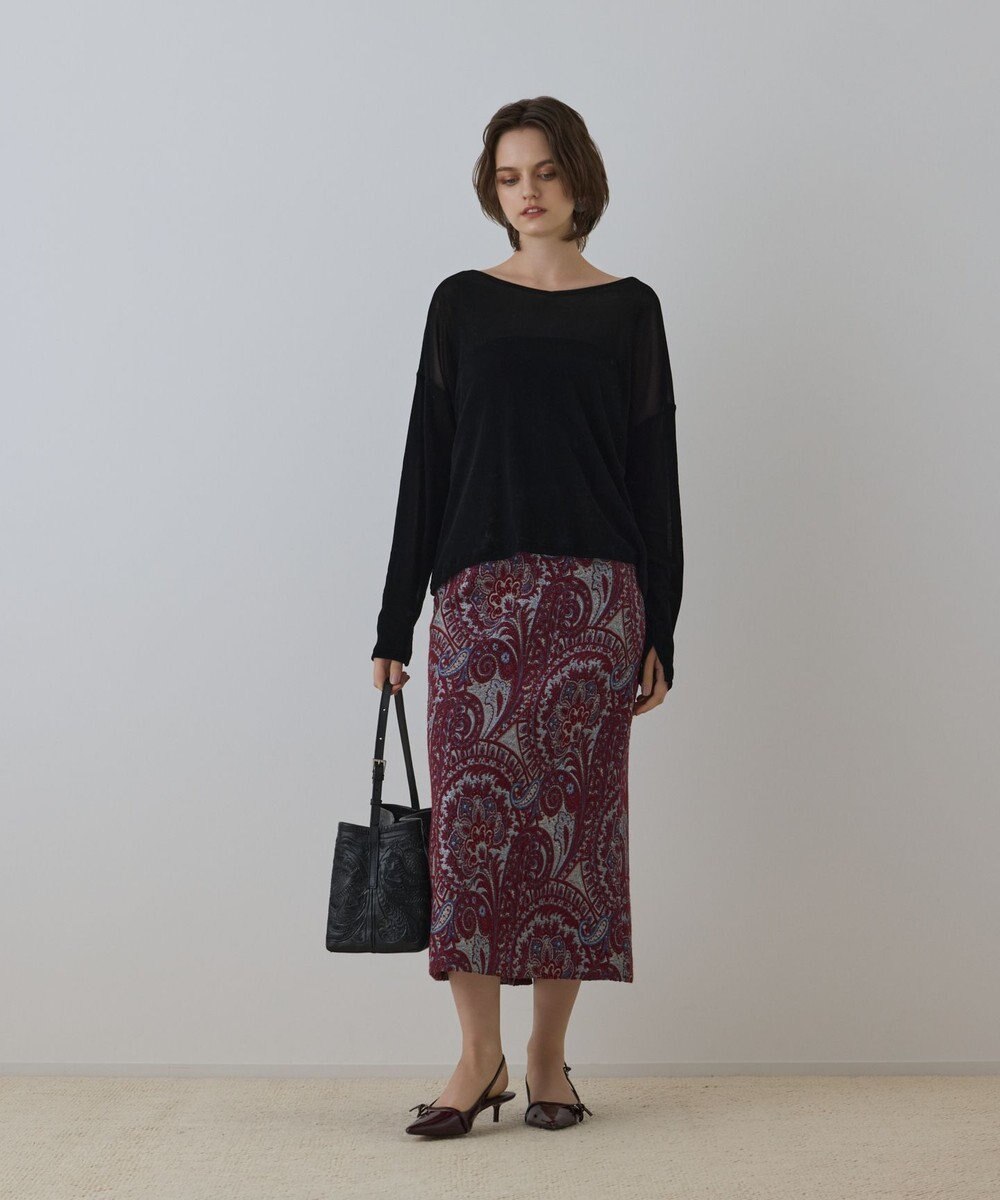 GRACE CONTINENTAL ラメペイズリージャガードスカート 