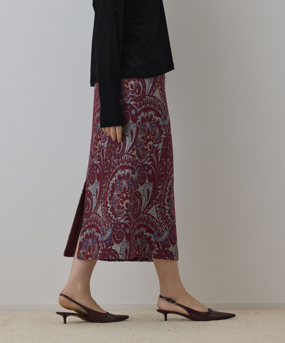 GRACE CONTINENTAL ラメペイズリージャガードスカート 