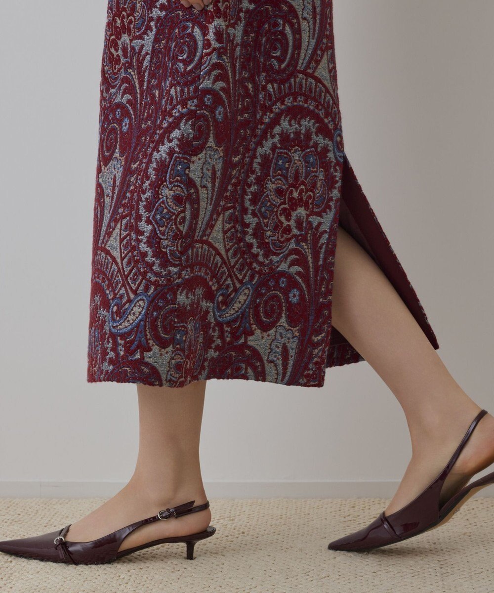 GRACE CONTINENTAL ラメペイズリージャガードスカート 