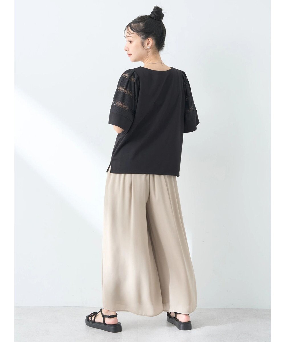 earth music&ecology フレア袖レースプルオーバー 