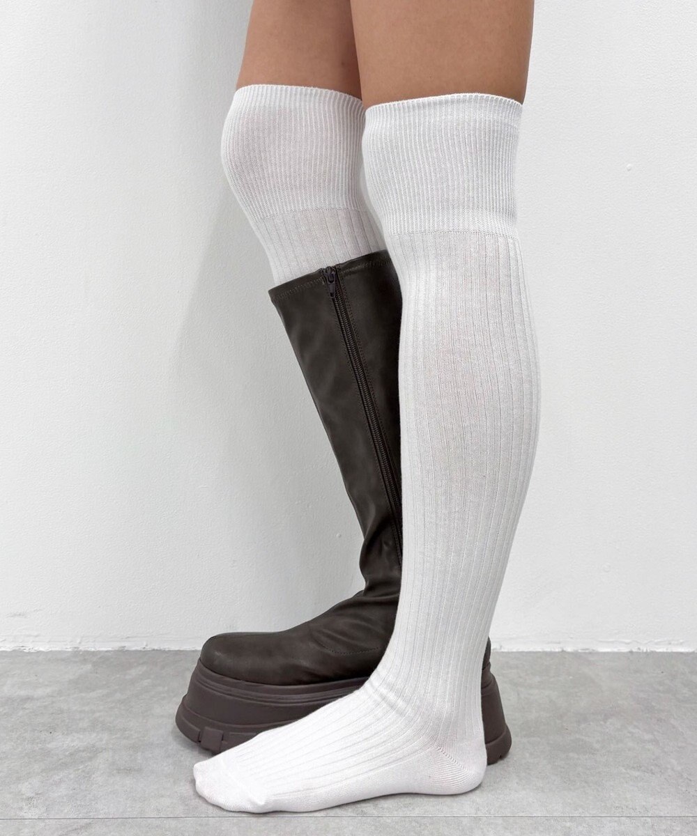 WEGO 切替リブニーハイソックス 