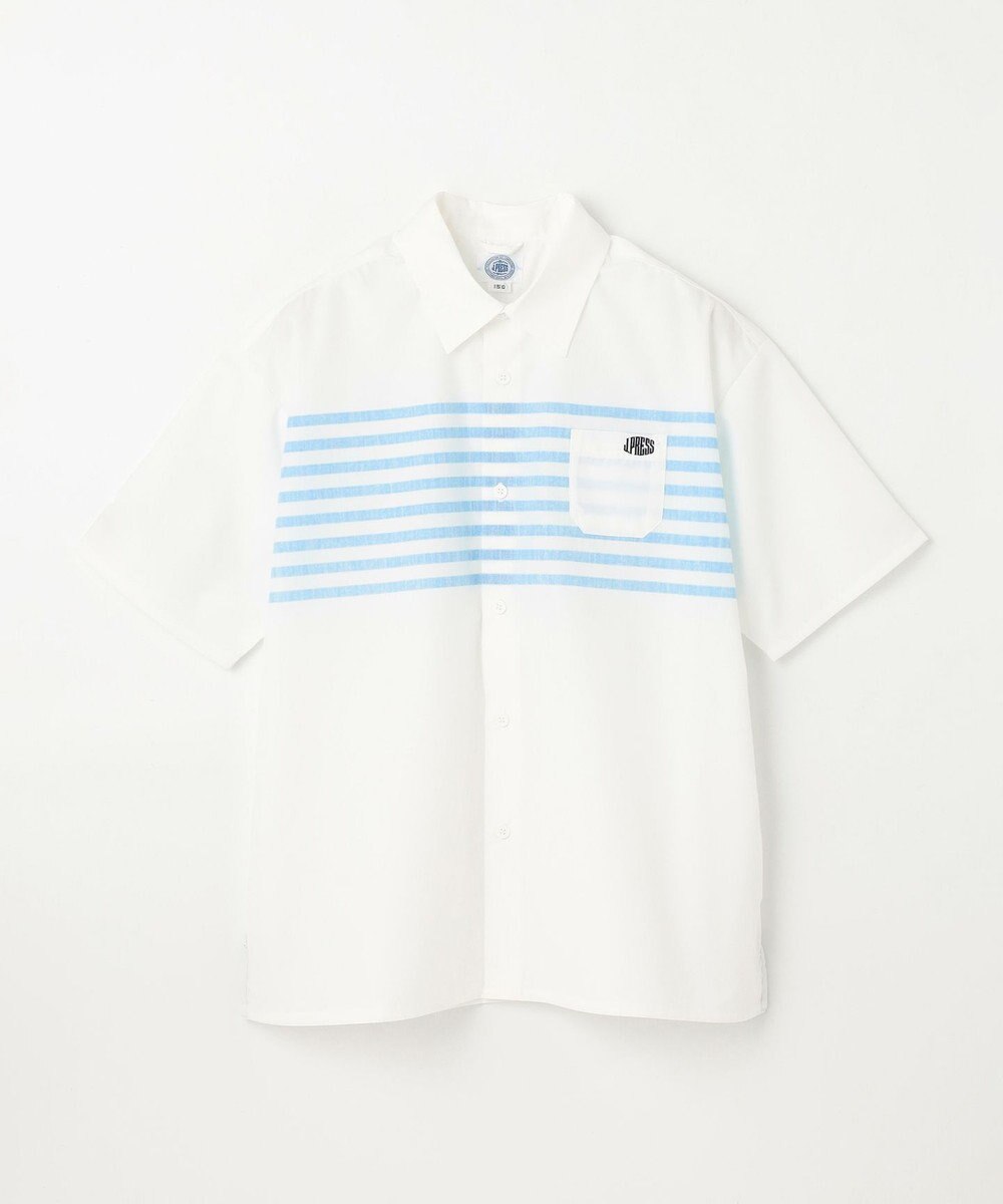 J.PRESS KIDS 【140-170cm】TCブロード パネルボーダープリント シャツ 