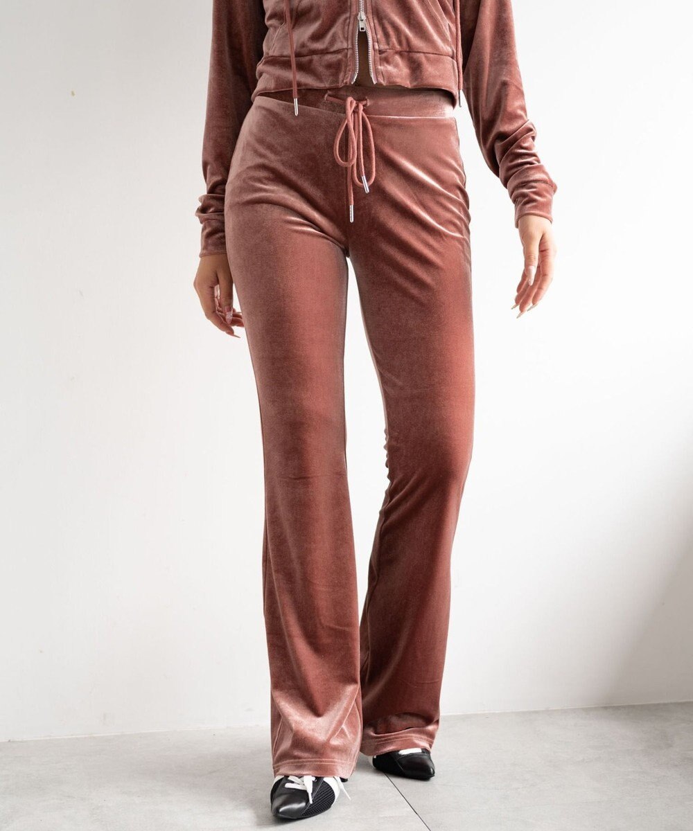 WEGO 【SETUP対応ITEM】ハイウエストベロアパンツ 