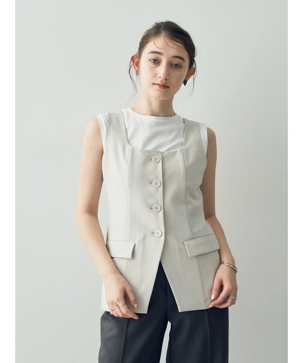 YECCA VECCA リネンライクビスチェベスト 