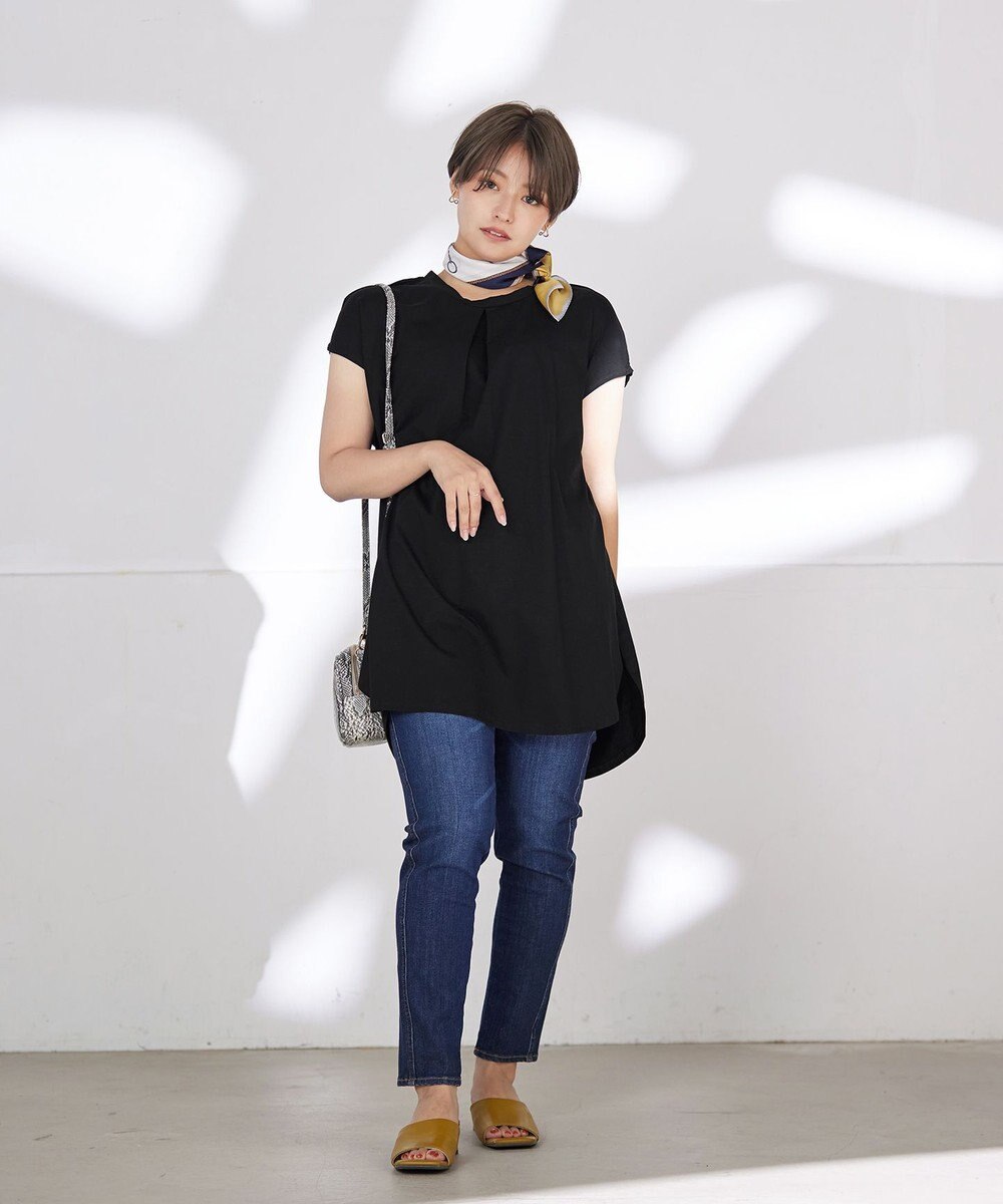 Tiaclasse L 【洗える】ボリュームフレンチカットソーチュニック 