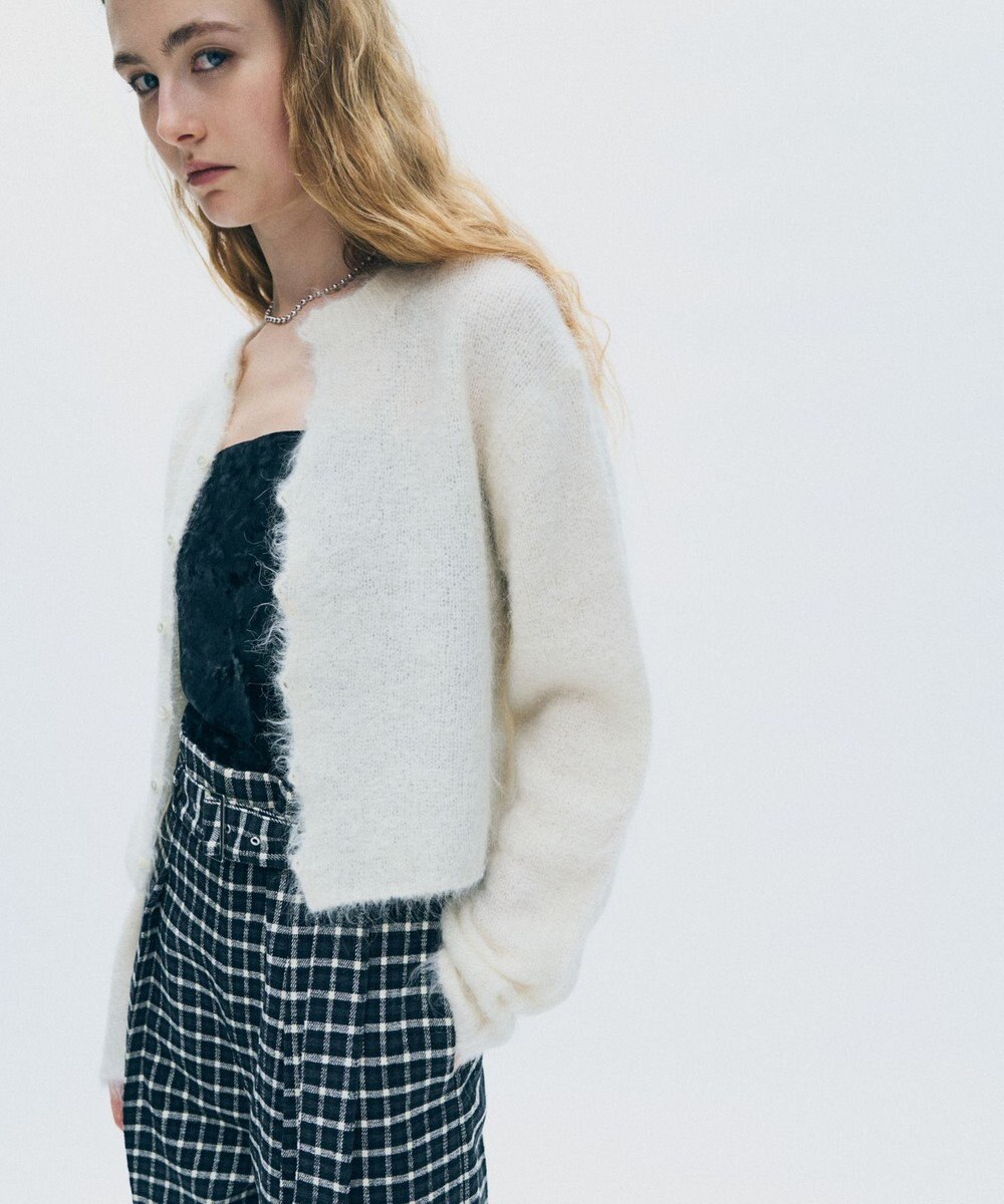 uncrave アルパカファー コンパクトカーディガン 