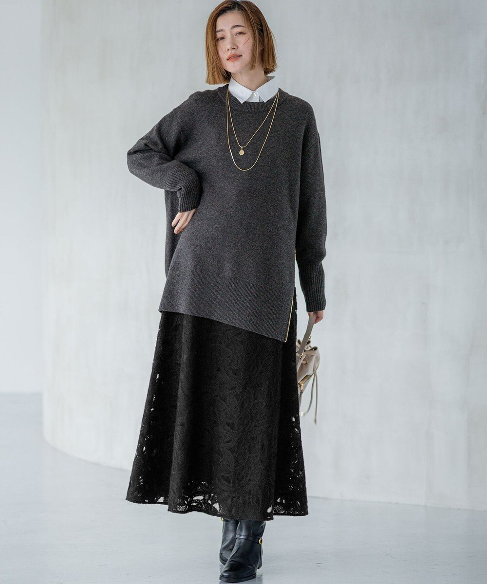 23区 【GOLD LABEL】チュールヘアリーエンブロイダリー スカート 