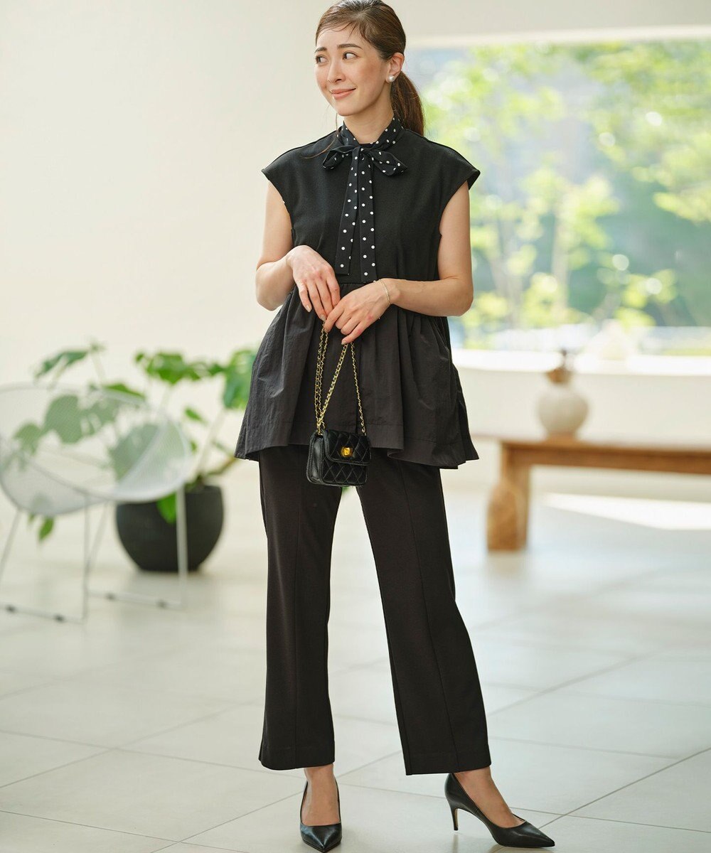 組曲 S スタイルアップジャージー フレアパンツ 