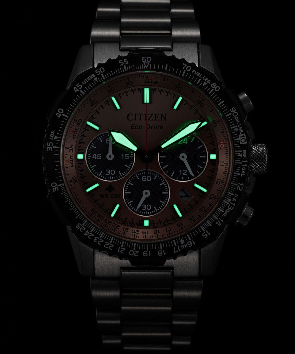 CITIZEN 【40mmケース クロノグラフ】電池交換不要 航空計算尺機能搭載モデル CA4664-60X 