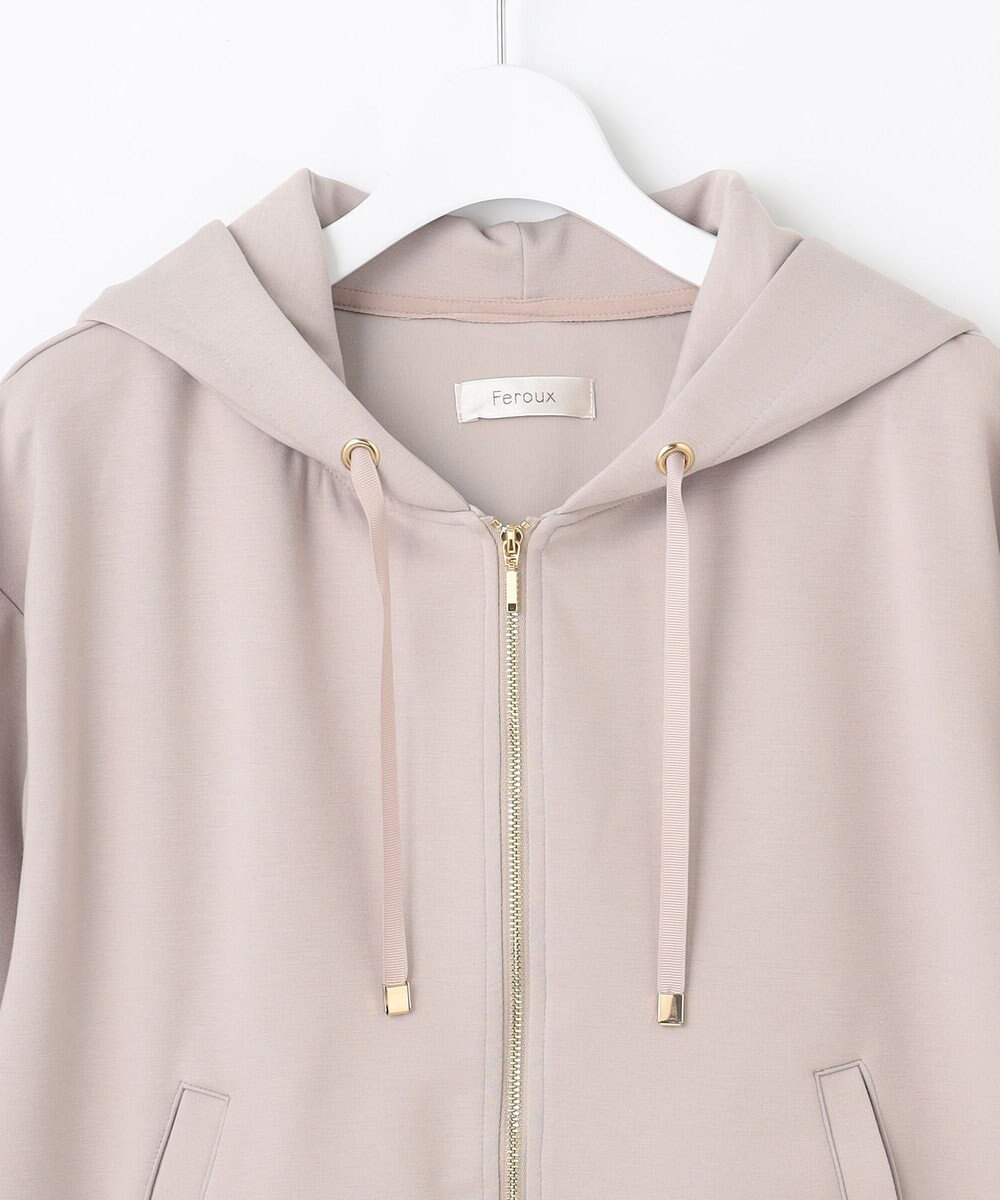 Feroux 【洗える】バックフリル ダンボールパーカー 