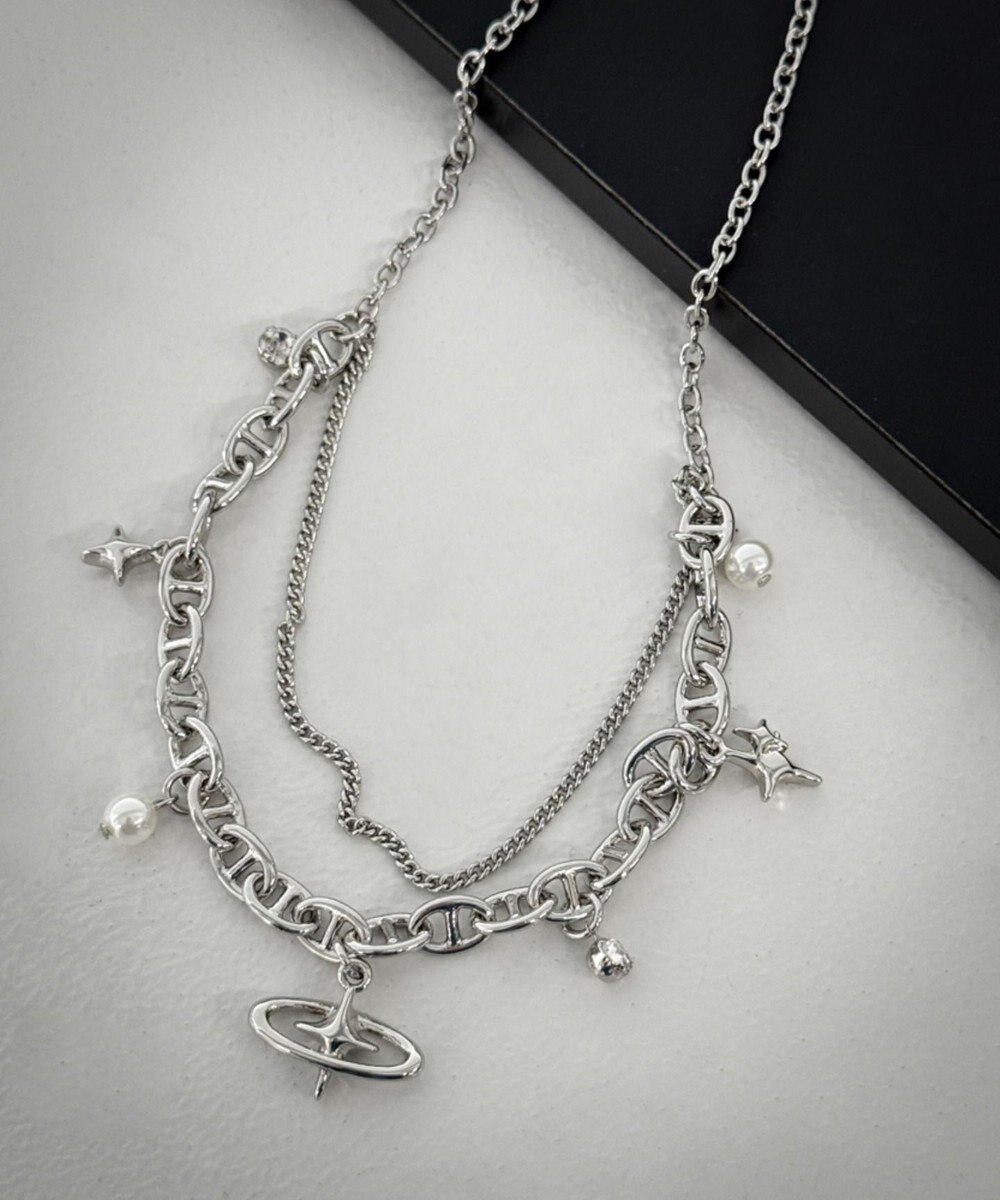 WEGO Lマルチチャームダブルネックレス 