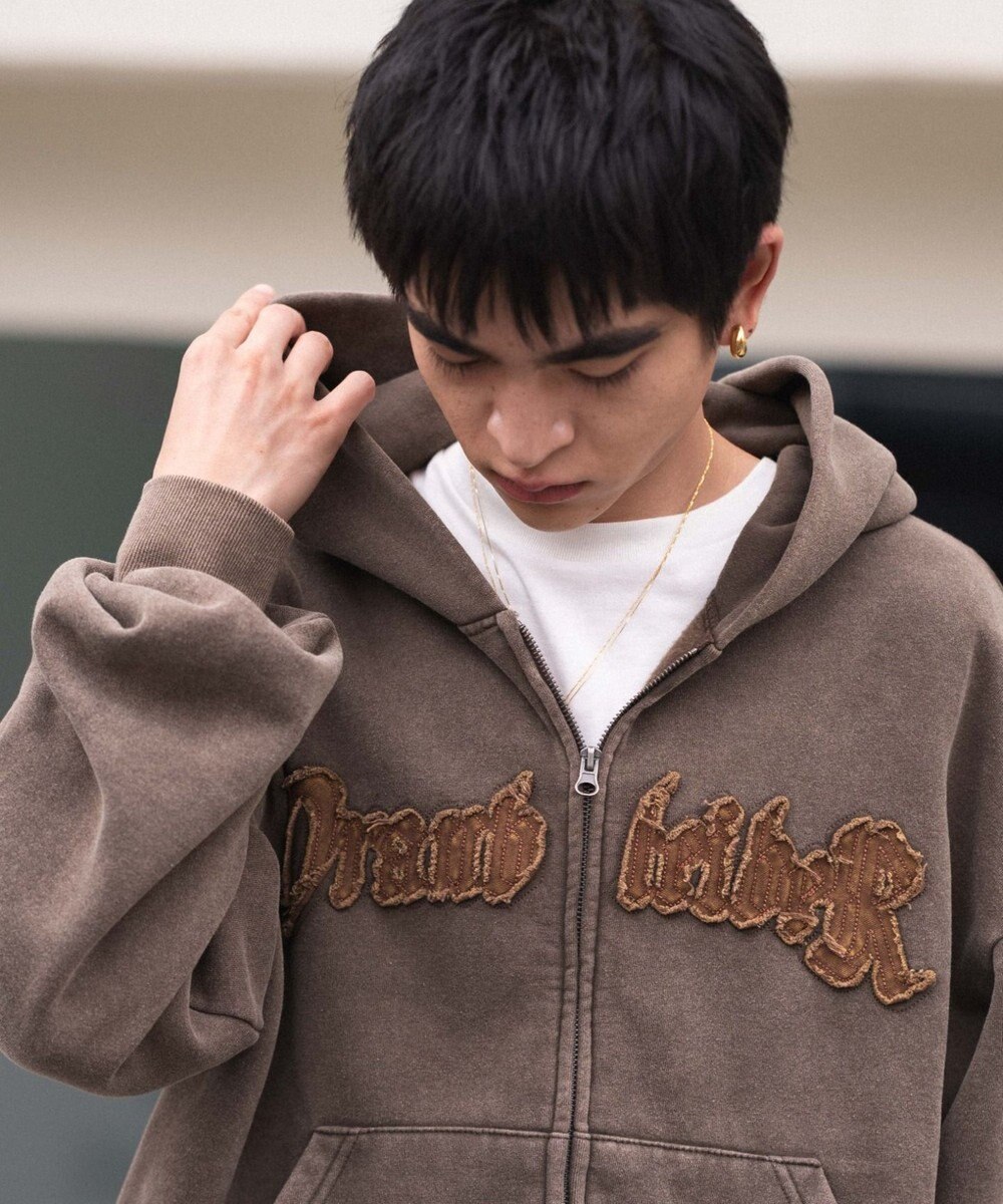 WEGO 【ユニセックス着用ITEM/MLサイズ展開】ショートグラフィックZIPパーカー 