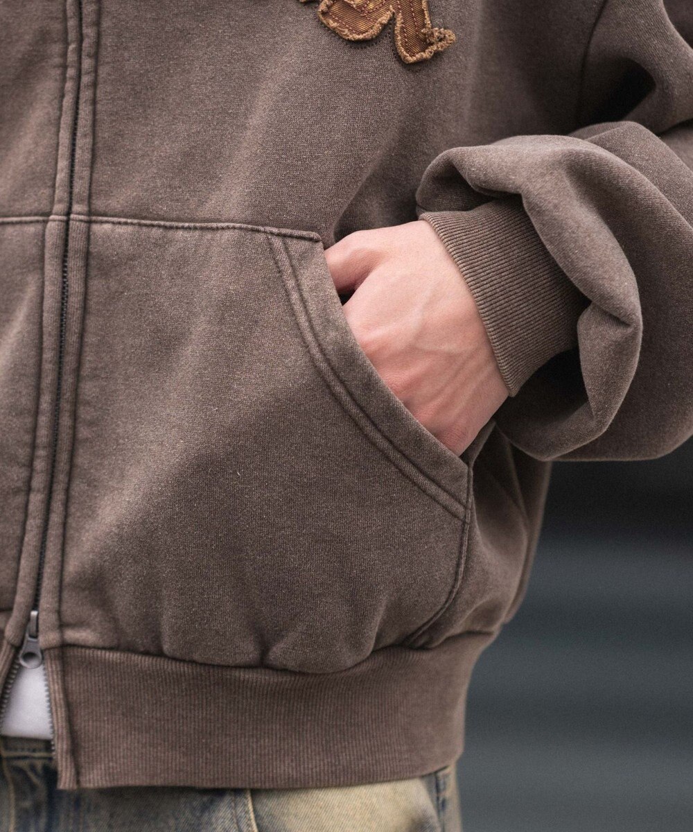 WEGO 【ユニセックス着用ITEM/MLサイズ展開】ショートグラフィックZIPパーカー 