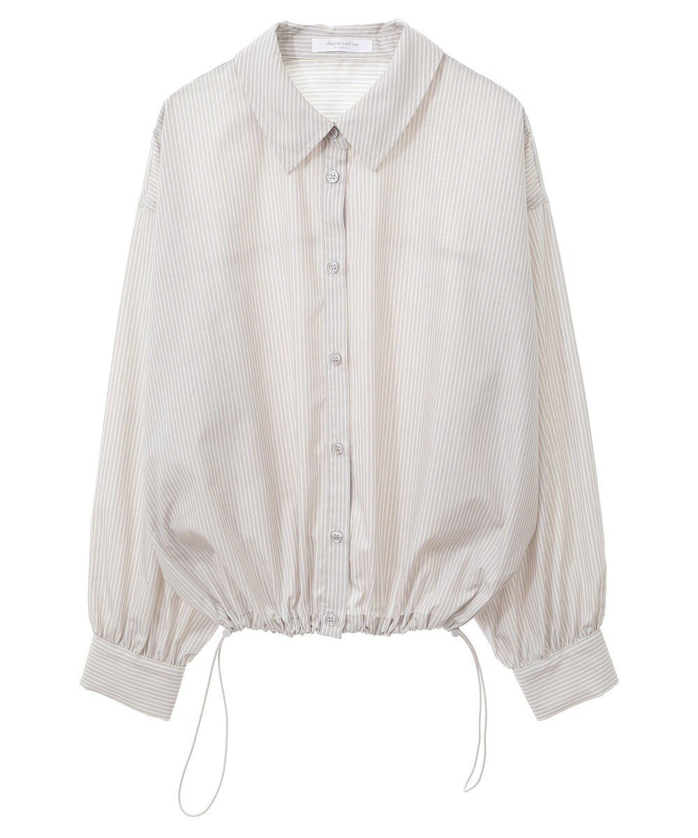 Green Parks イージーケア裾ドロストシャツ 