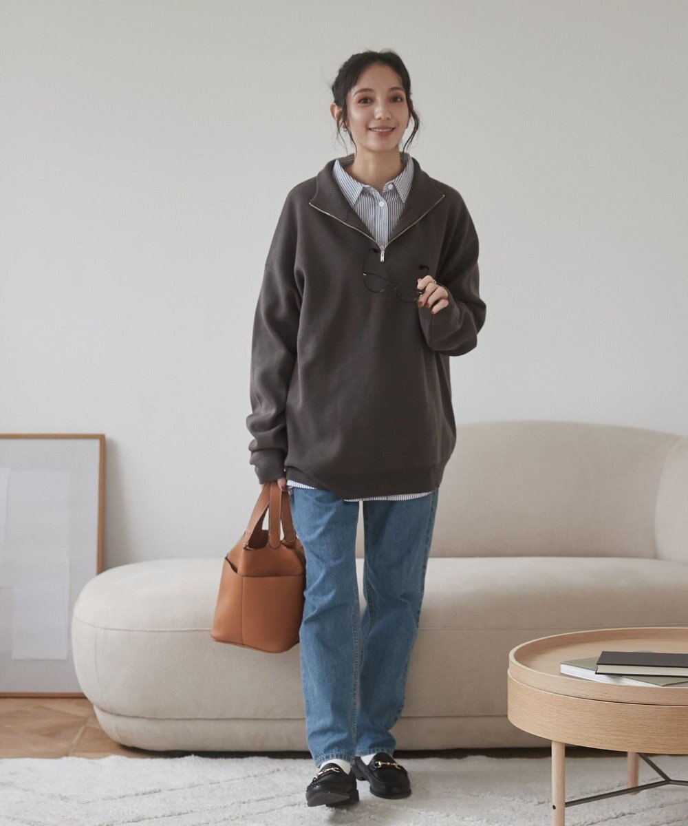 WEGO 【ユニセックス着用ITEM】ミラノリブハーフジッププルオーバー 