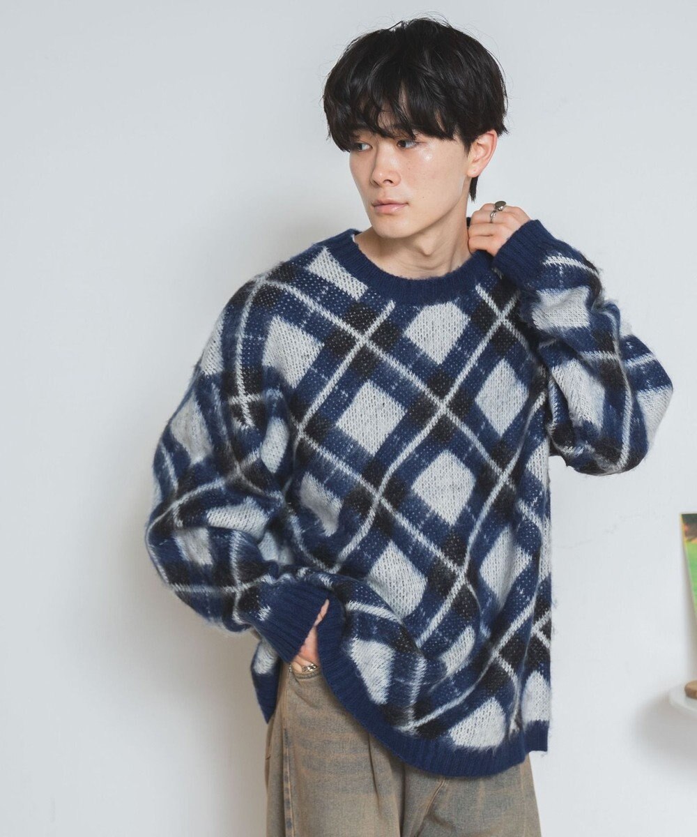 WEGO モヘアライク総柄BIGプルオーバー 