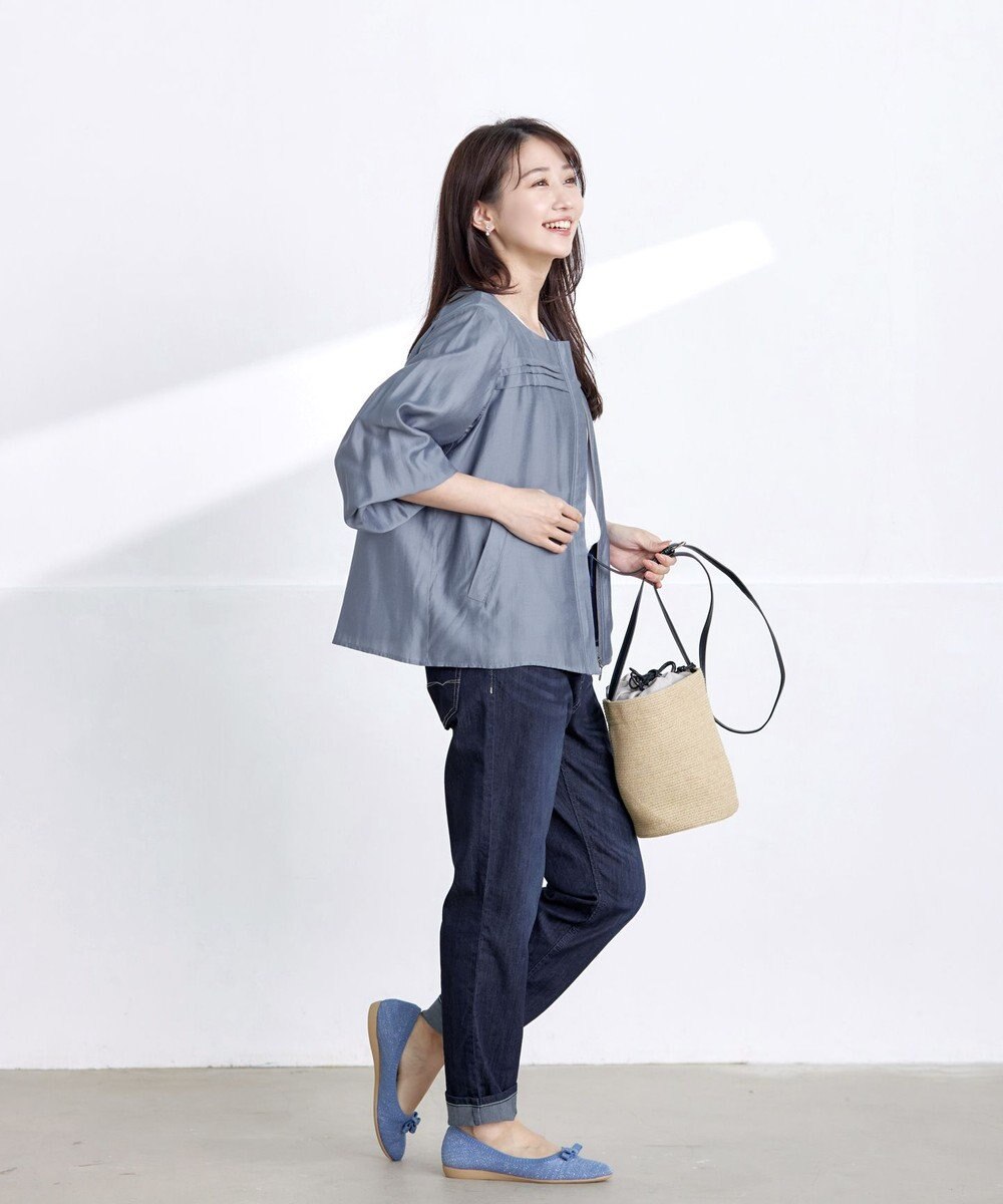 Tiaclasse 【洗える】 シアーピンタックブルゾン 