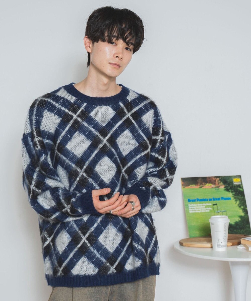 WEGO モヘアライク総柄BIGプルオーバー 