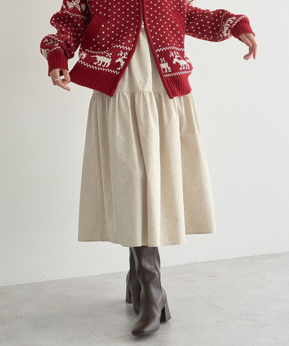 earth music&ecology ウエストシャーリングティアードスカート 