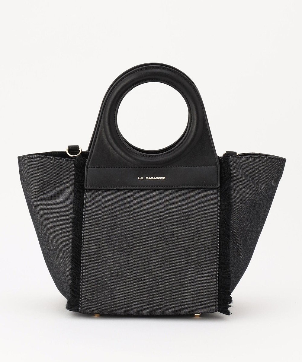 LA BAGAGERIE フリンジデニムバッグ Sサイズ 