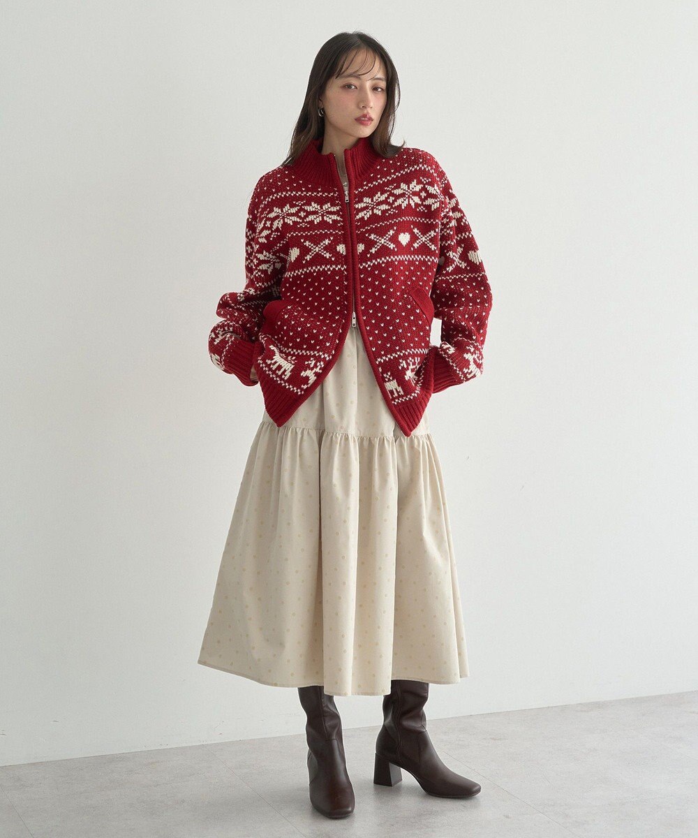 earth music&ecology ウエストシャーリングティアードスカート 