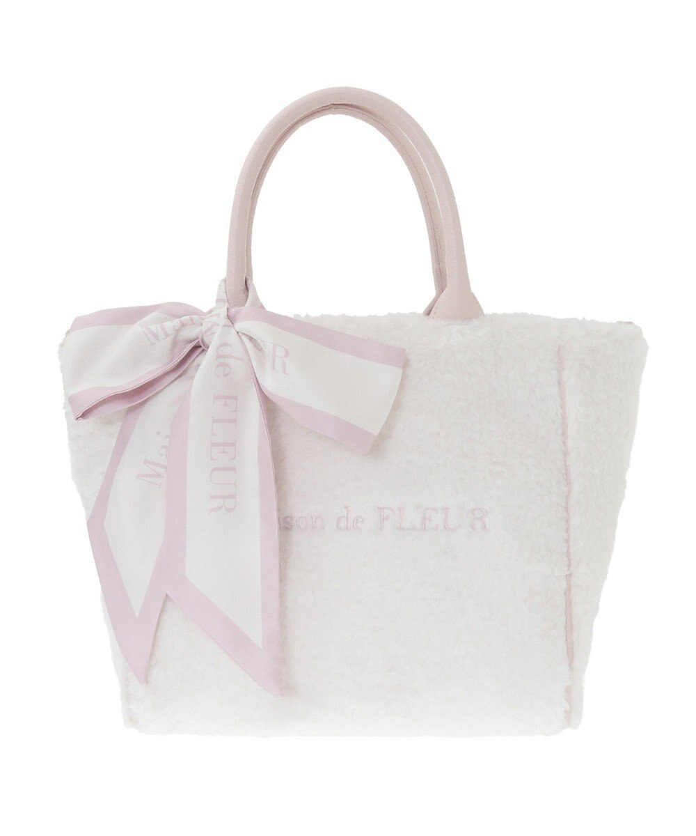 Maison de FLEUR スカーフ付きボア2WayMトートバッグ 