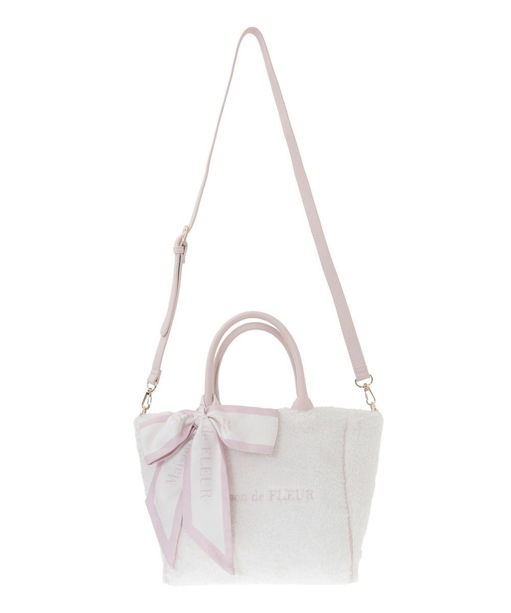 Maison de FLEUR スカーフ付きボア2WayMトートバッグ 