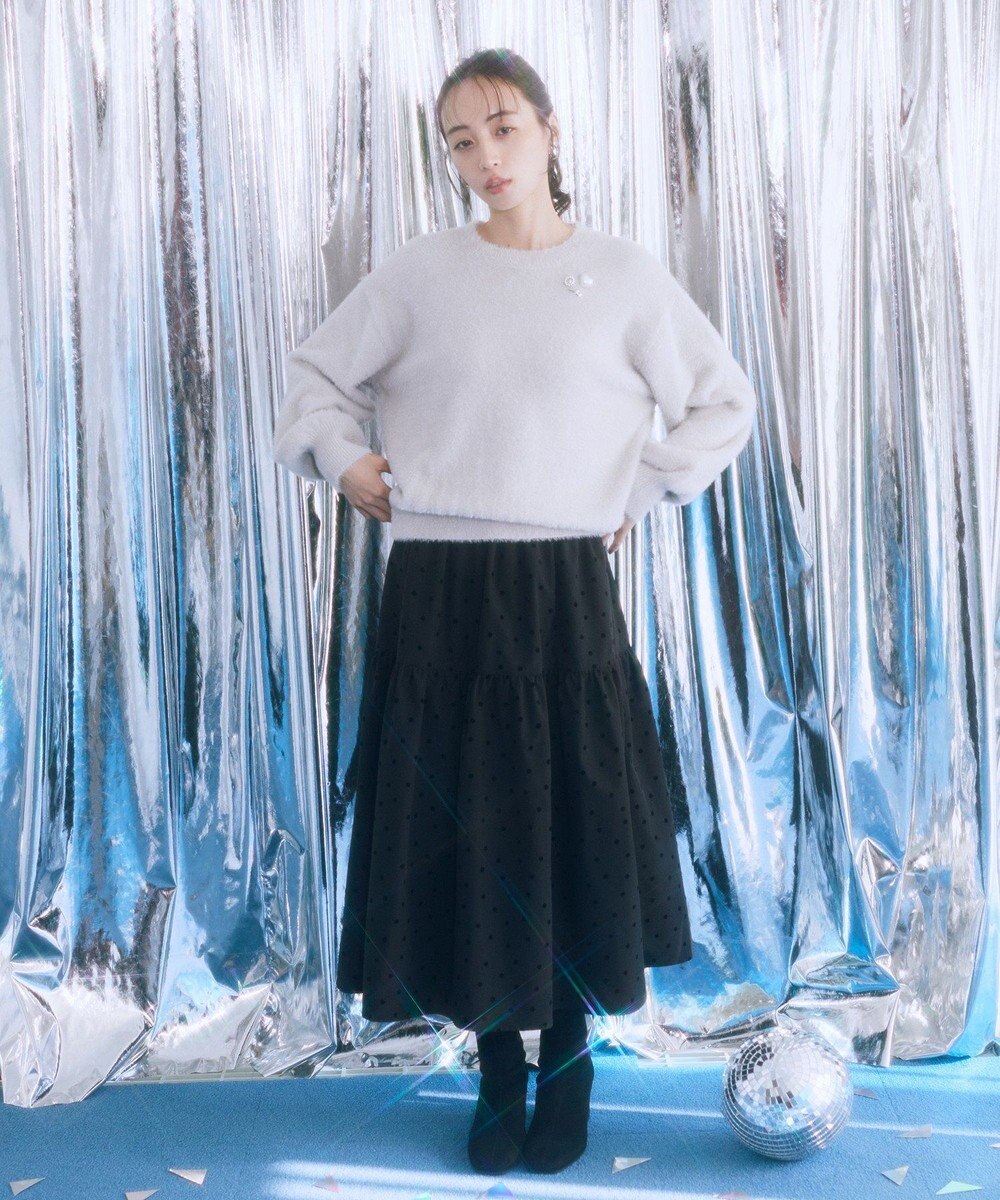 earth music&ecology ウエストシャーリングティアードスカート 