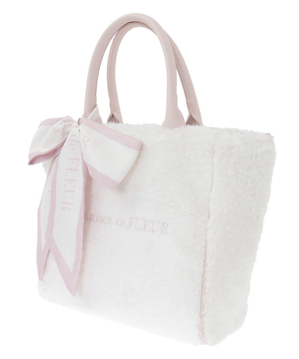 Maison de FLEUR スカーフ付きボア2WayMトートバッグ 